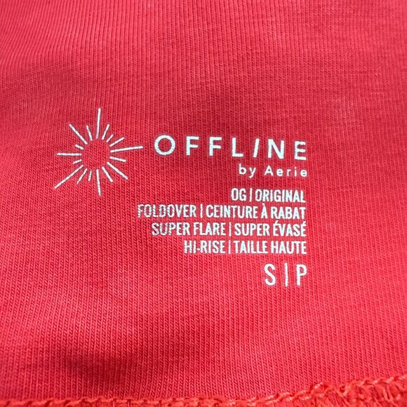 AERIE Offline High Waisted Mineral Acid Wash Stretch Shorts S Coral Pink B31 - Picture 3 of 4